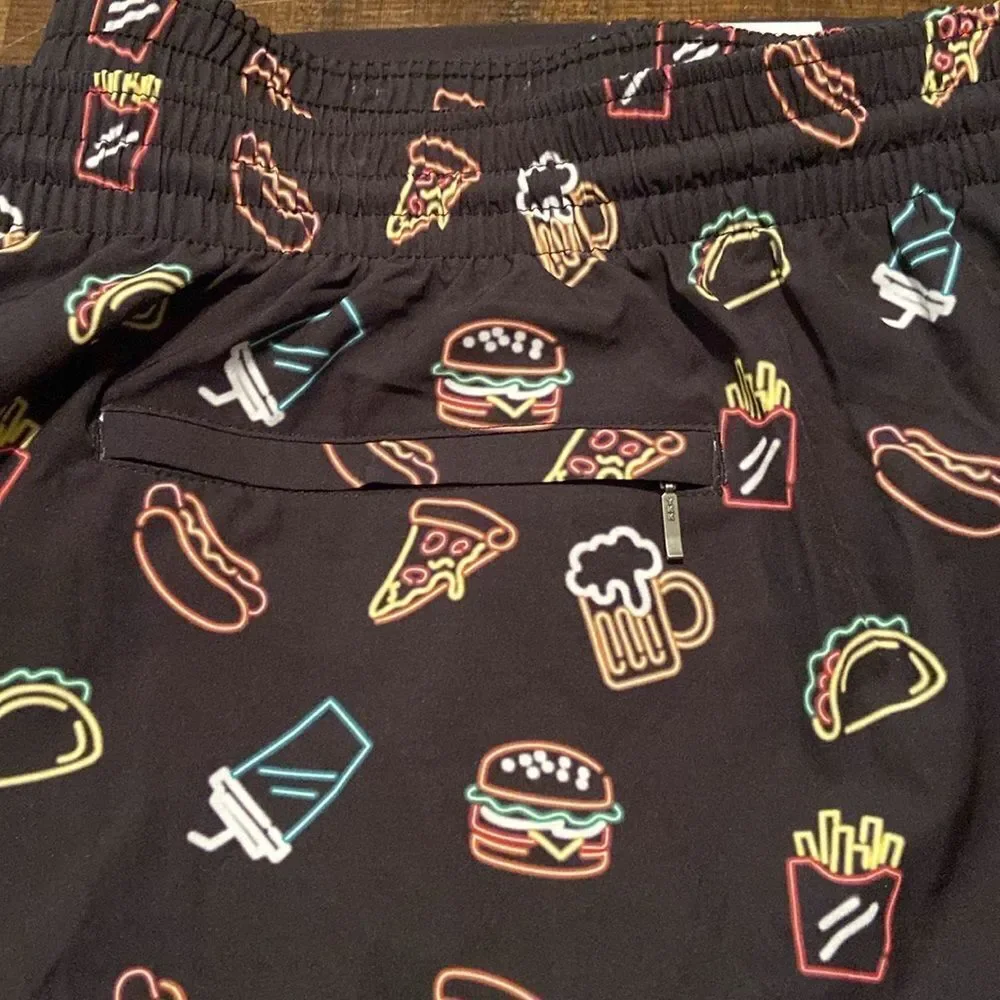 Caribbean Black Shorts with Colorful Food Design men’s 4XB